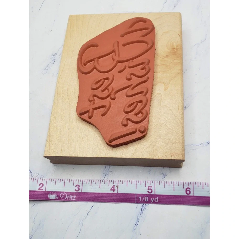 Rubber Stampede Elegant Best Wishes Large Rubber Stamp 3001G Pretty Script